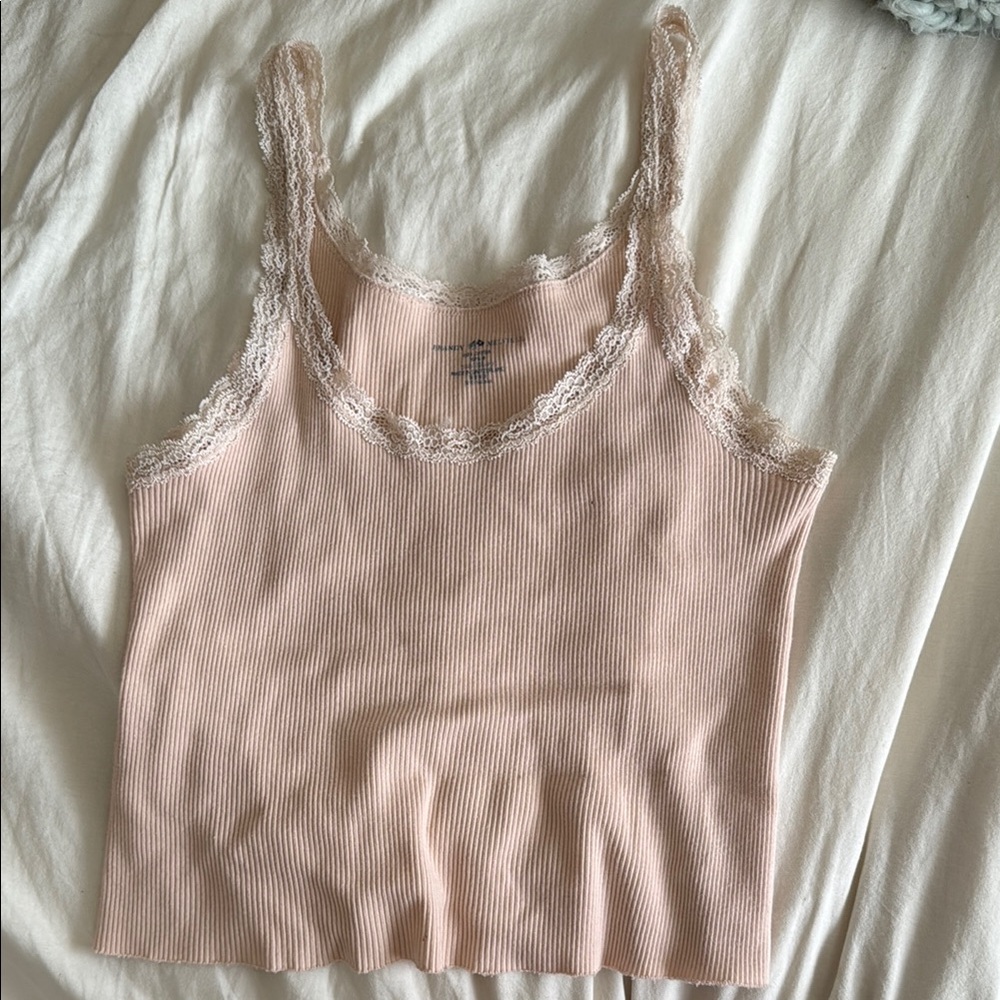 brandy melville pink lace tank